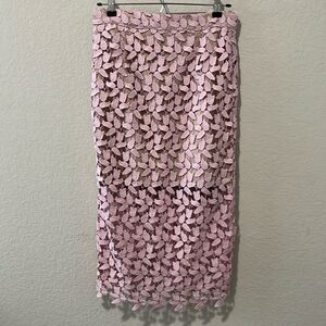 BARDOT Flora Lace Floral Pencil Skirt in Dusty Pink, Size 6/S